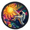 Astronaut In Space Garden Tire Cover Stylish Universal Wheel Protection Cover for SUV Truck
