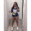 2024 Summer European and American New Loose Simple and Versatile Sports Letters Print Short sleeve Shorts Set Women clothes