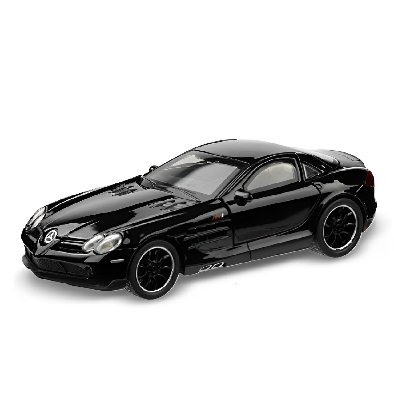 

1/32 Суперкар Benz SLR 722 Edition Модель автомобиля из сплава Звук и свет Инерционный механизм Детская игрушка Коллекционные предметы Подарок на день рождения чёрный