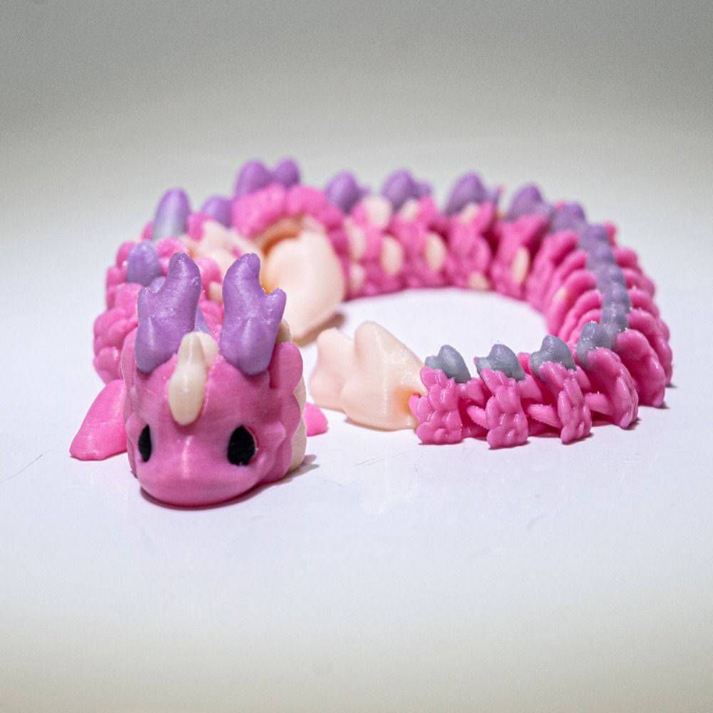 Long Haired Dragon Model Toy Home Office Dragon Action Figure 3D Printed Dragon  Desktop Ornament