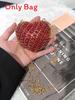 Mini Borsa a Mano a Forma di Cuore d'Amore con Decorazioni di Diamanti Acqua Scintillante per Uso Quotidiano