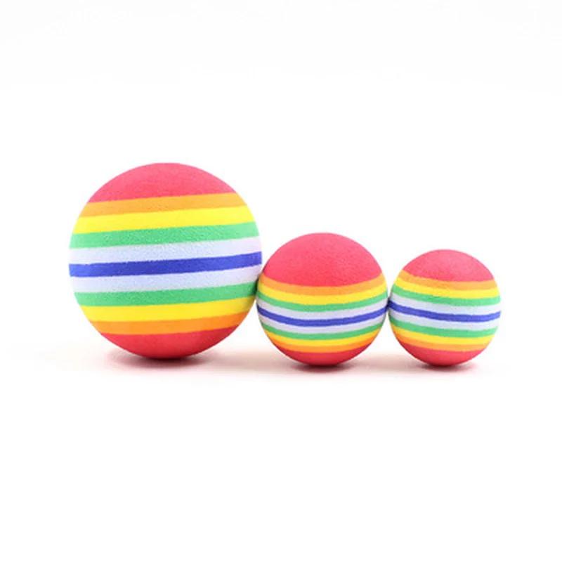 3 Pcs  Pet Rainbow Ball, Cat Foam Toy Cotton Ball Dog Molar Colorful Toy Ball  Pet Supplies  Dog Toys