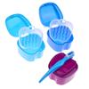 Dental Bath Box Case With Denture Brush False Teeth Mouth Guard Storage Plastic Container Oral Hygiene Orthodontic Supplies