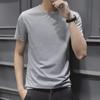 Pánské letní bílé tričko slim fit střihu s krátkým rukávem - korejský styl, moderní kulatý výstřih, k dispozici i ve větších velikostech