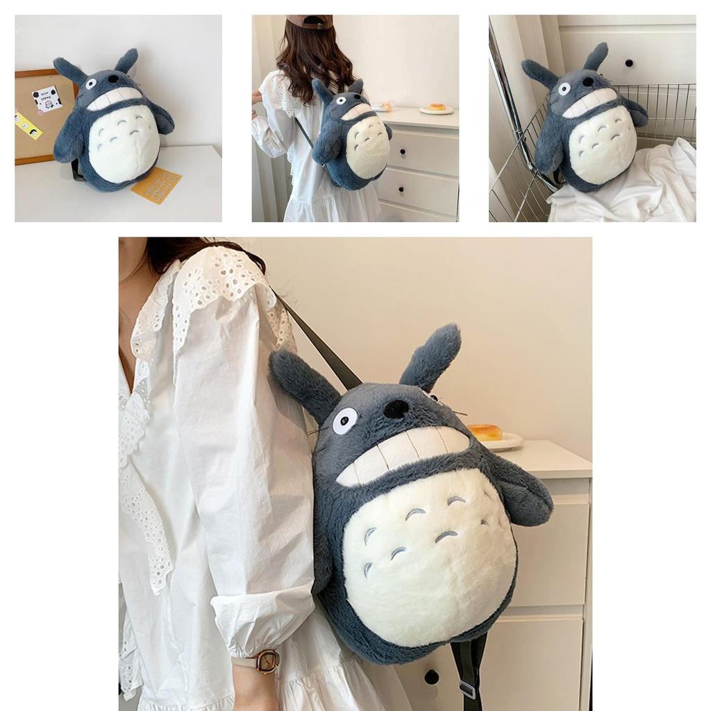 Cute Plush Cartoon Backpack For Girls, Large Size With Lovely Double-shoulder Dragon Cat Design