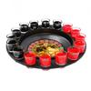 Drinking Shot Glass Turntable Game Set Endless Fun Party Shot Drinking Game with 16 Shot Glasses 2 Metal Balls