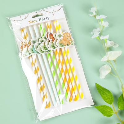 Dinosaur Party Disposable Paper StrawsDinosaur Theme Birthday Party Decoration Kids Baby Shower Jungle Safari Party Straws