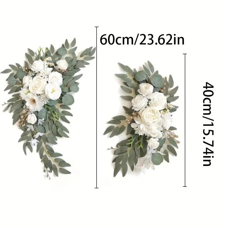 2-piece Set of Simulated Wedding Door Lintel Flower Arrangement for Outdoor Ceremony Decoration