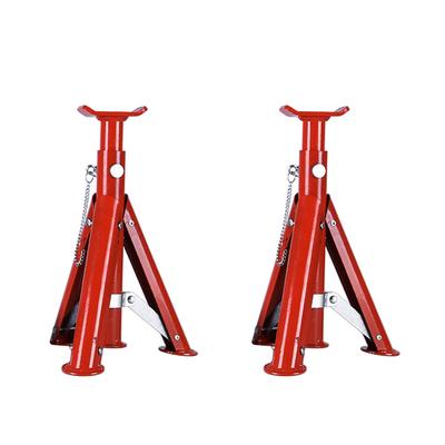 Supports de cric Capacité 2/3 Tonnes Support de sécurité Rouge Supports de cric Pliables Conception télescopique Niveau réglable Supports de cric pour essieu de voiture