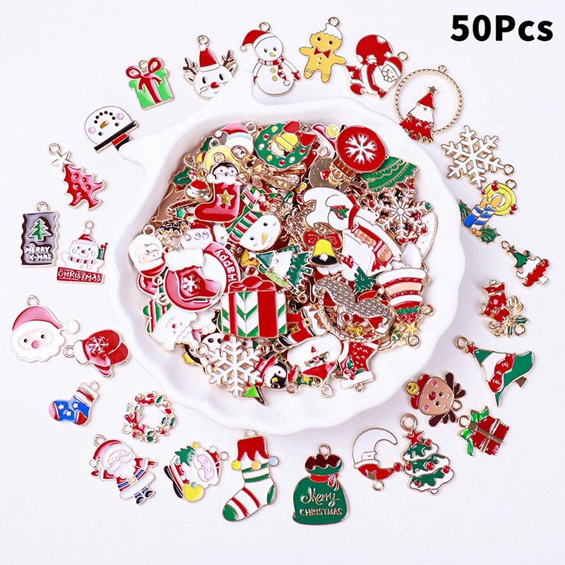 10/20/50 Stück Weihnachts-Emaille-Anhänger-Charms Für DIY-Schmuckherstellung Weihnachts-Basteln Heimdekoration Geschenke