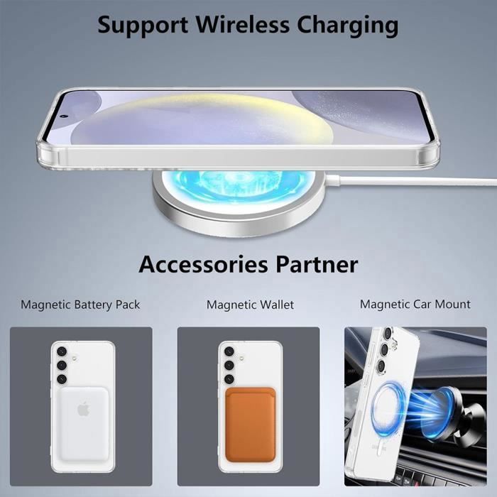 Skal för Samsung Galaxy S25 Plus / S25+ - BOOLING - Mjukt - Transparent - Magnetisk cirkel - 2 Härdat glas