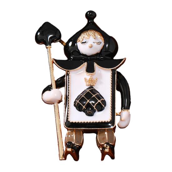

Heart Spade Soldier Brooch Retro Enamel Brooch Pin Cute Soldier Lapel Pin Accessory for Shirt чорний