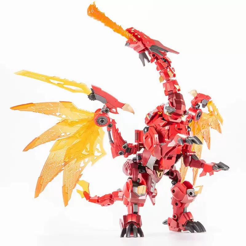 Jinbao 8871 Mini Flame Flying Dragon Red Robot Transformer Model