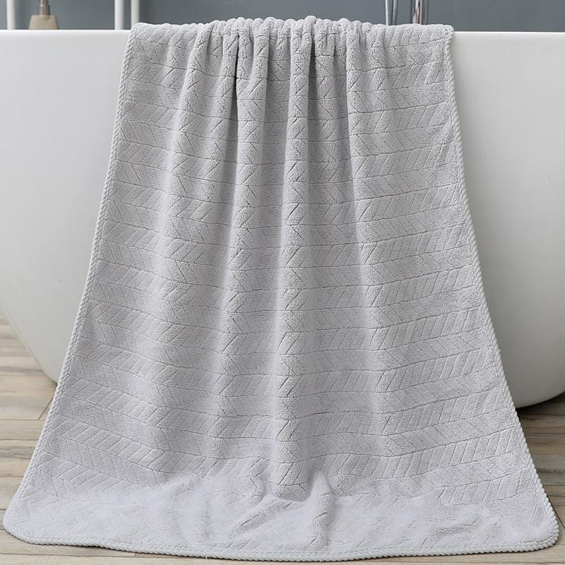 Thickened Coral velvet bath towel increases water absorption adult bath towel solid colordark grey soft affinity face towel