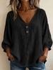 1116 European and American summer casual V-neck loose seven-quarter-sleeved T-shirt top