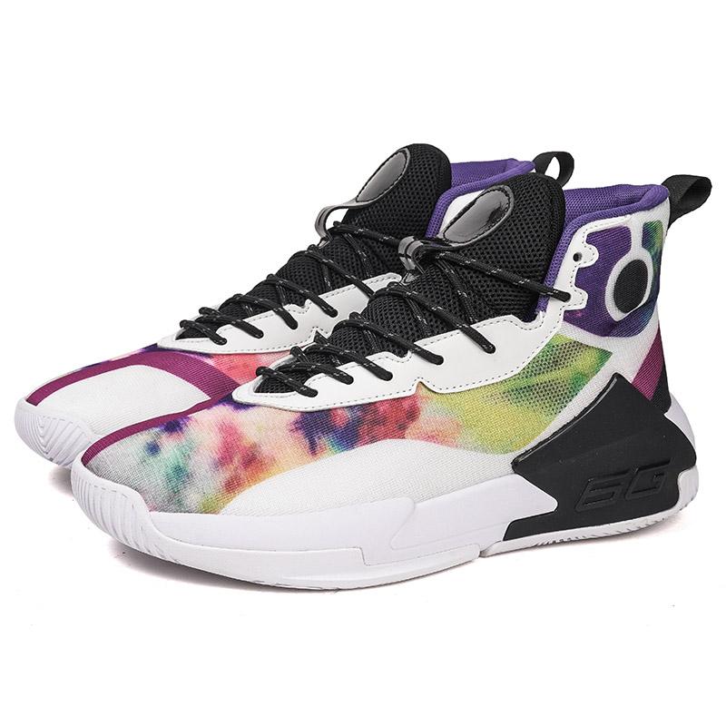 New High Top Middle School and Youth Breathable Sports Shoes Field Actual Combat Non-slip Rebound Basketball Shoes Male