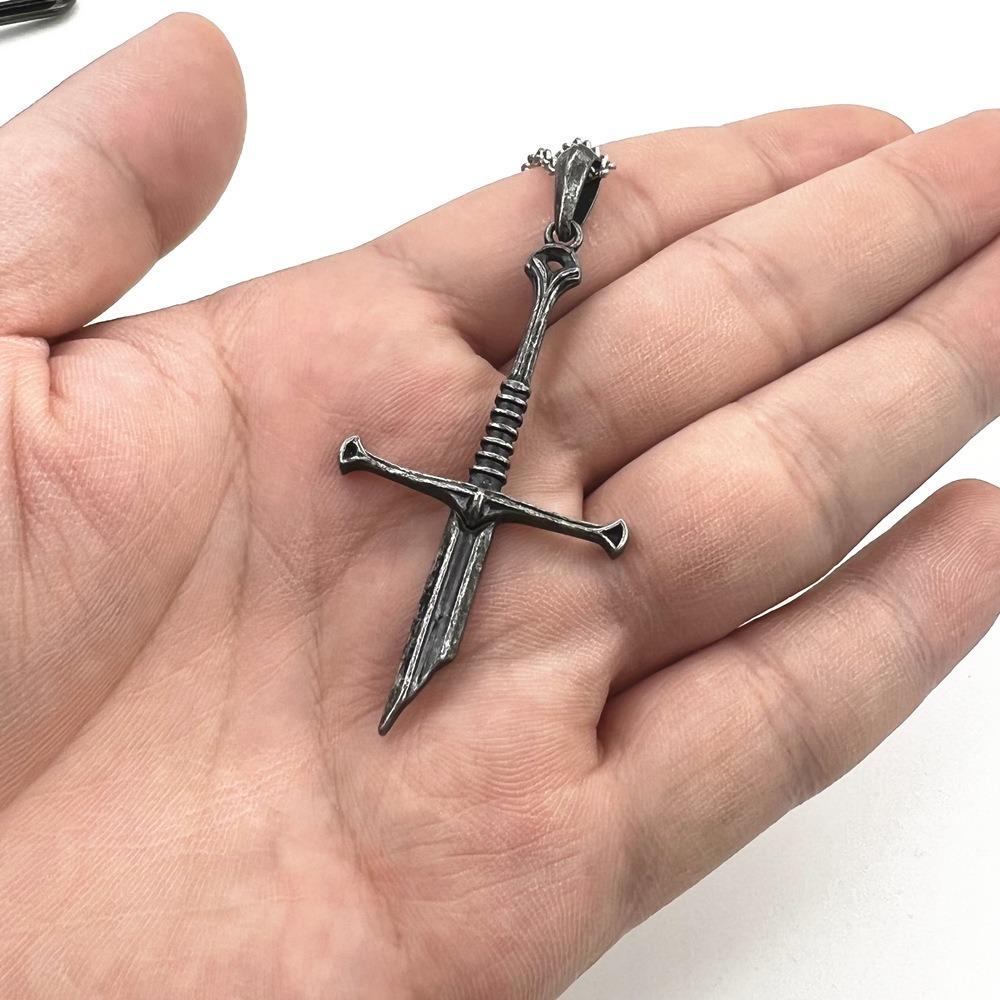 Aragorn Narsil Broken Sword Cosplay Necklace Vintage Punk Choker for Women Men  Accessories  Jewelry Gifts