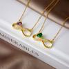 Gold Color Infinity Symbol with Zircon Choker Necklace Stainless Steel Chain Jewelry Gifts for Women Teen Girls