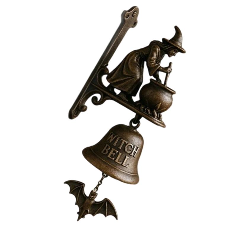 Vintage Doorbells With Witch Silhouettes Metal Wind Chimes For Outdoor Home
