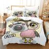 Cartoon Owl Bedding Sets Soft Bed Cover Comforter Duvet Cover Pillow Case 2-3 Pieces Sets Teenagers Children's Gifts Room Decor
