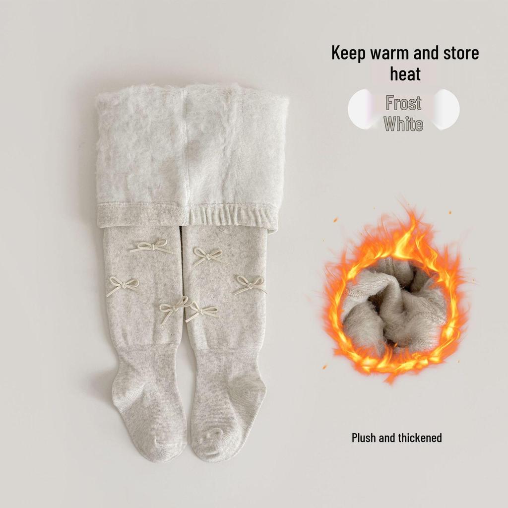 Girls' Fleece-Lined Footed Tights - Thick, Warm, Elastic & Anti-Pilling for Autumn/Winter