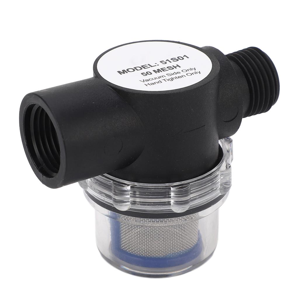 1 2in‑14 Female Thread Inline Filter 50 Mesh Screen Plastic Construction Water Strainer for Pipeline