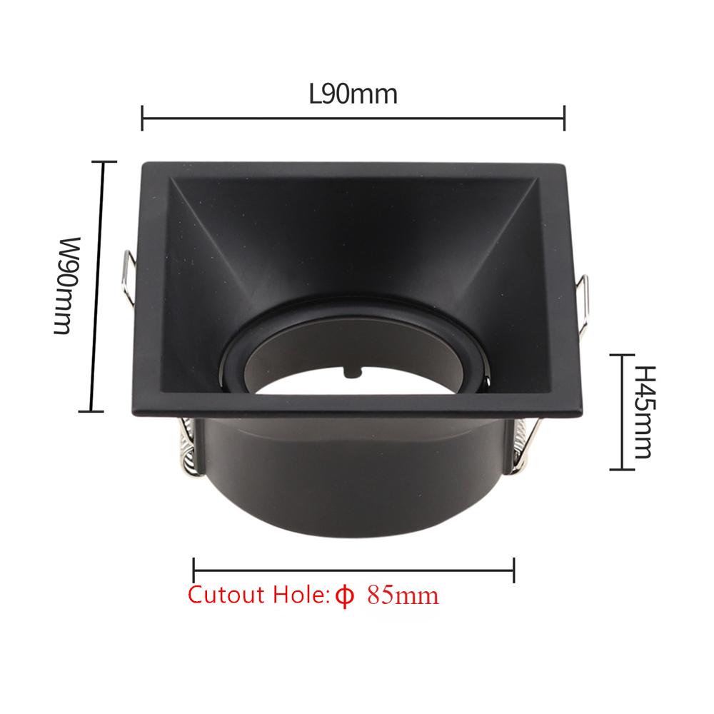 2/10PCS Square/Round  Adjustable LED GU10 Recessed Downlight  MR16 Fitting Mounting Ceiling Spot Lights Frame Lampshade Cover