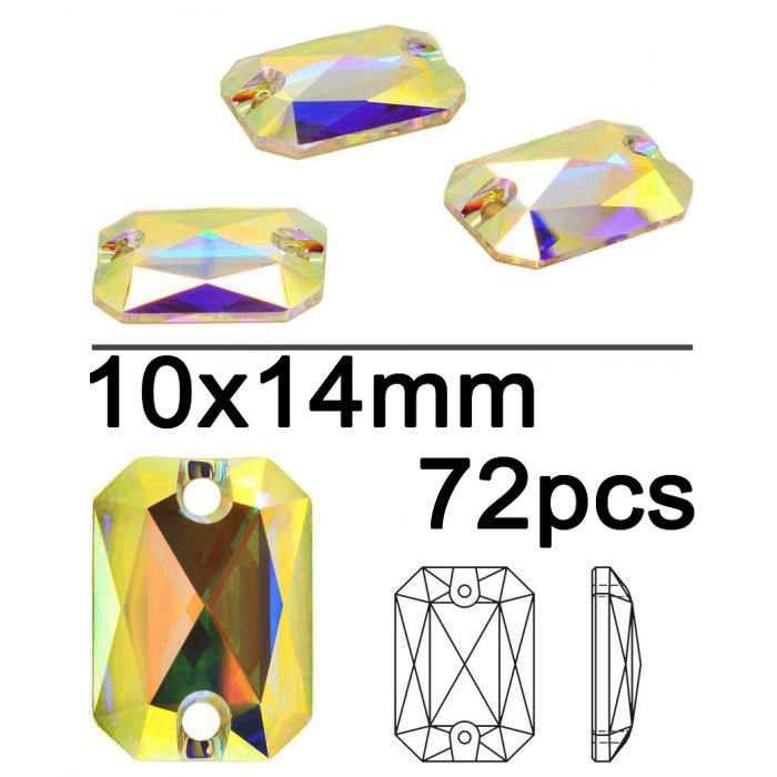 Yanruo AB Color Sew on Glass Crystal Sewing  Rhinestone Crystal Flat Back Rhinestone for Dresses