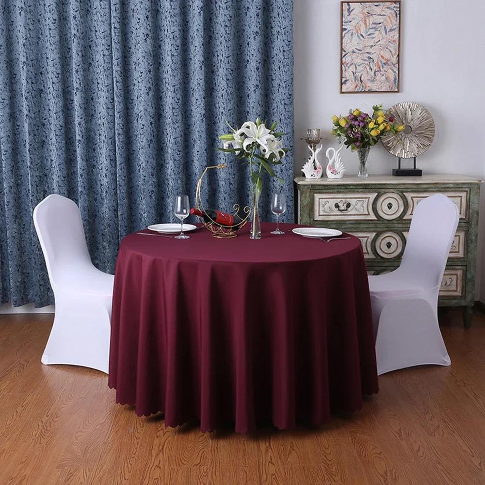 Round Tablecloth Circular Polyester Table Cover Polyester Navy Blue Table Cloth For Hotel Banquet Birthday Party Table Decor