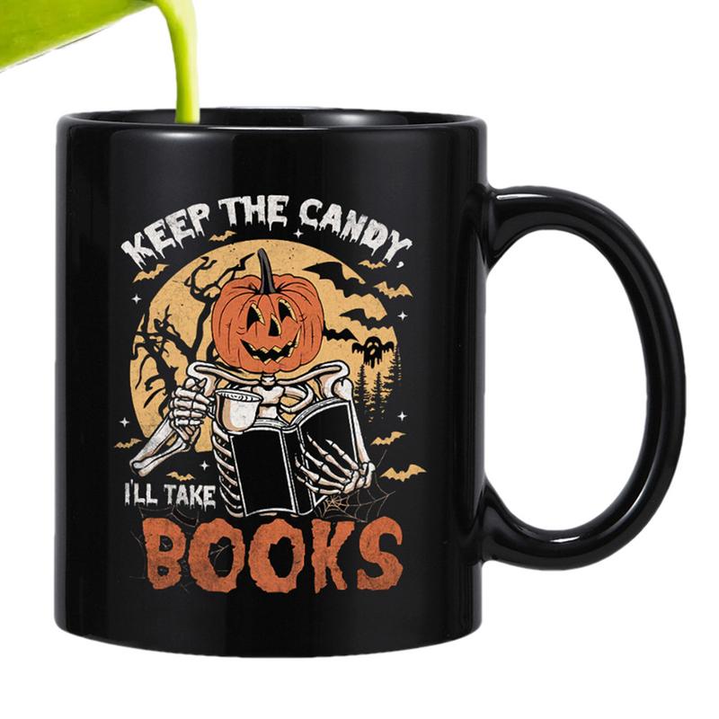 Halloween Ceramic Coffee Cup 400ml Ghost Decoration Cup Medium Capacity Spooky Tea Cup Suitable for Milk Tea and Coffee