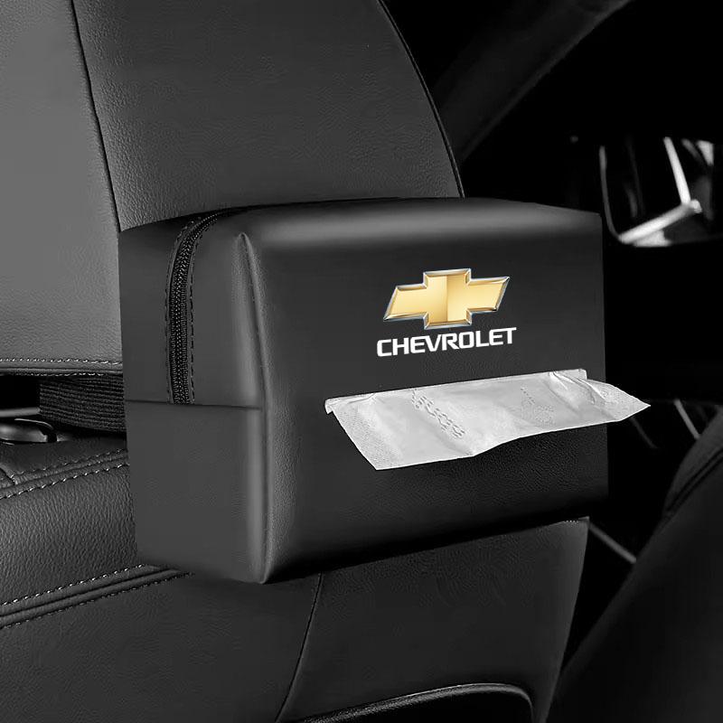 Car Tissue Box Leather Paper Towel Storage Bag Accessories For Chevrolet Spark Captiva Cruze Malibu Equinox Trax Camaro Blazer