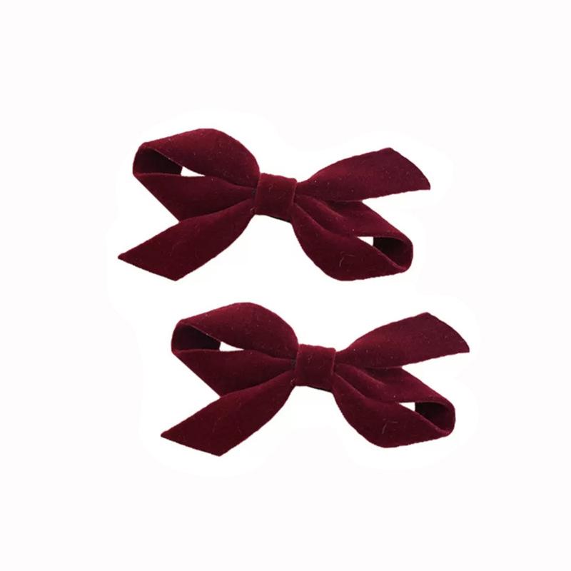 Rote Samt Weihnachts Schleife Haarspange für Damen und Babys