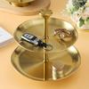 Creative Fashion 2 / 3 Layer Round Stainless Steel Gold and Silver Plate Fruit Dessert Cake Rack Tray Double Layer Tea Dessert S