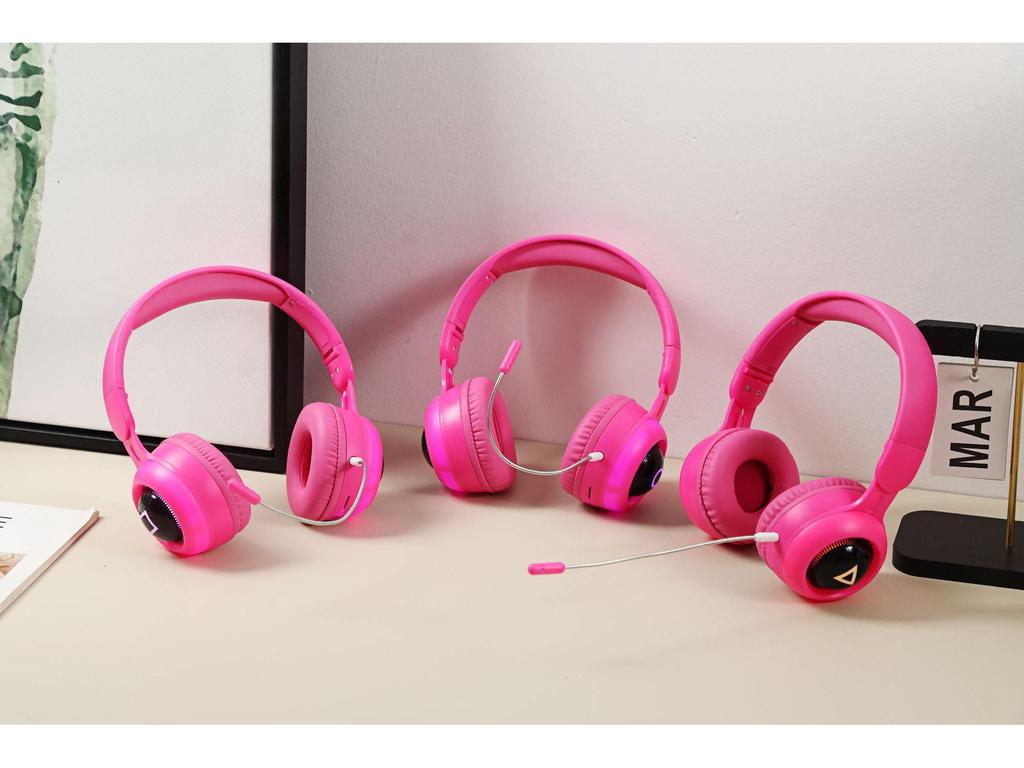 KE56 Wireless Over-Ear Headphones - Bluetooth 5.3, Long Battery Life, RGB Lights, Gaming Style, Mic