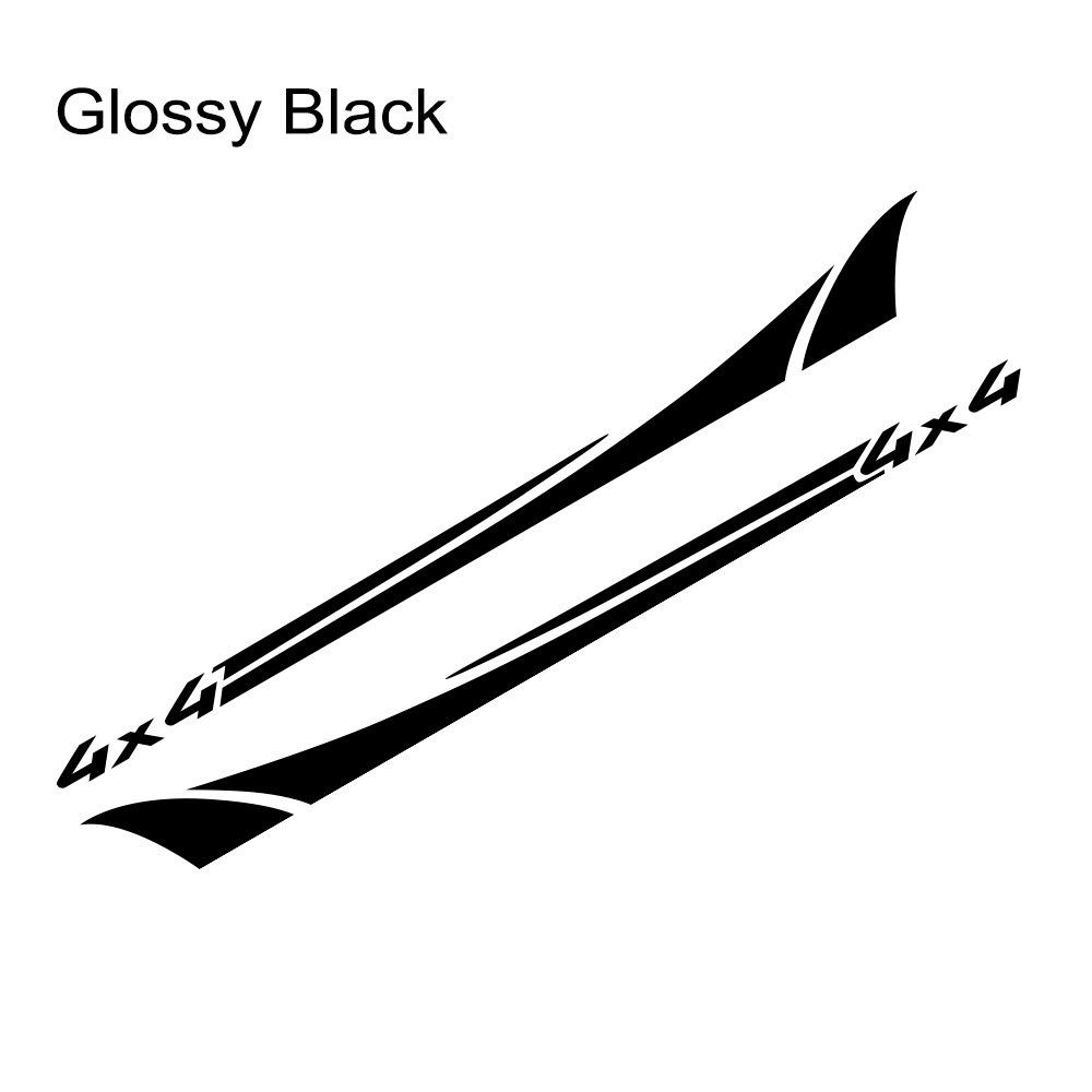 4X4 Off-Road Sports Vinyl Side Sticker for Trucks & SUVs - Glossy Black