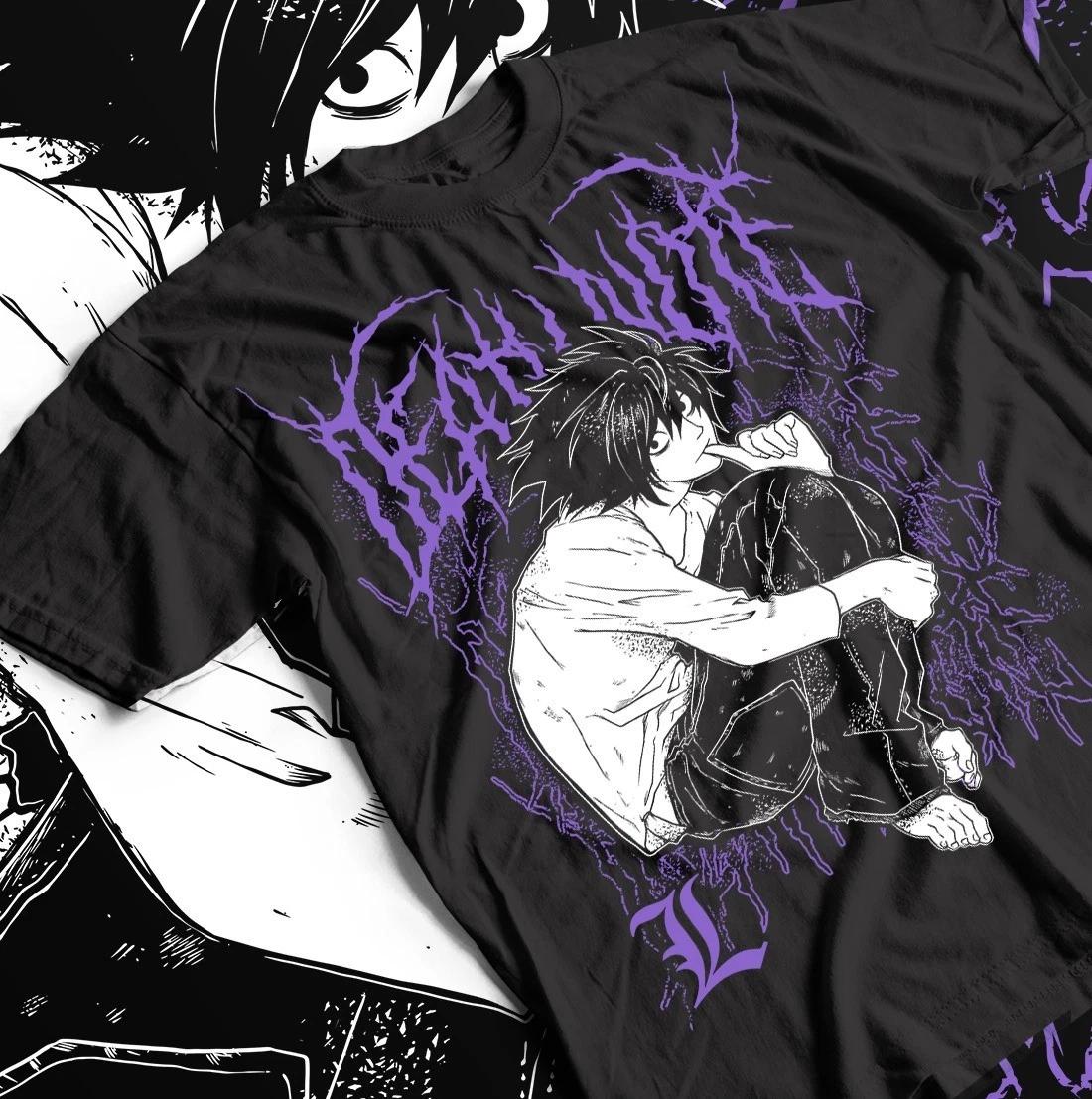 Death Note Kira Ryuk T-Shirt, Anime Graphic Tee for Horror Fans, Black Shirt 2XL