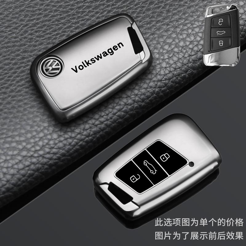 For VW Car Key Case Cover Fob Shell Keyring For VW Volkswagen Golf 7 MK7 Tiguan MK2 T-roc T-cross Auto Keyring Protector Acces