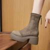 British Martin boots women's 2025 autumn and winter new thin boots casual versatile short elastic boots thick-soled women's boots