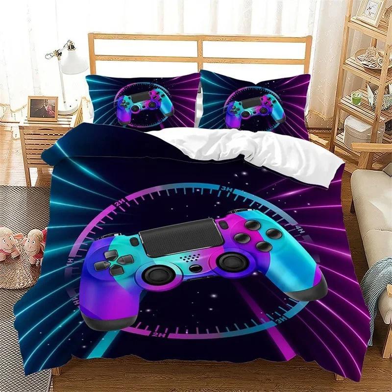 Game Bedding Set for Children and Boys, Handle controller Duvet Cover Sets, Twin, Full, Queen, King Bedroom Set gaming for teen