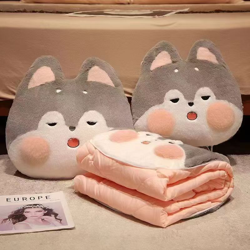 Car Pillow Blanket With Plush Cover For Office Napping Girls Home Car Use