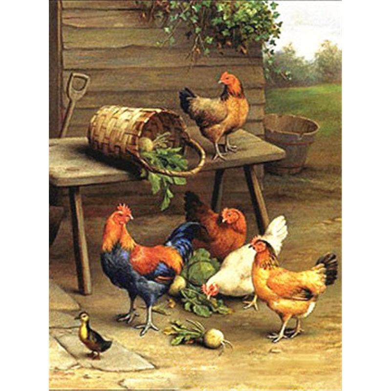 

DIY алмазная живопись курица мозаика Алмазная вышивка полная квадратная круглая дрель петух изображение курицы горный хрусталь подарок ручной работы Full Round 15x20CM