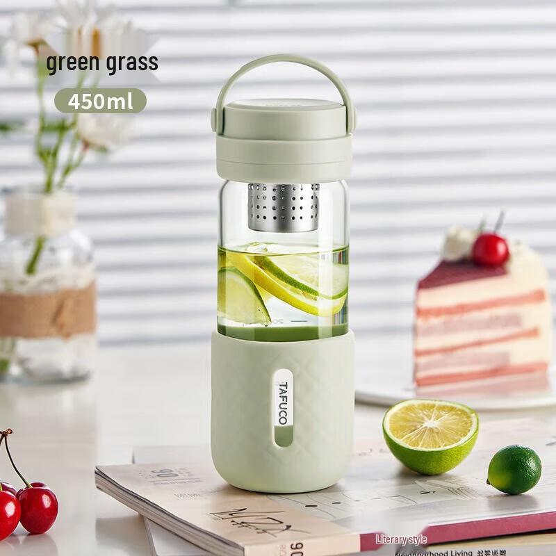TAFUCO Tea Infuser Double Wall Glass Bottle