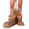 Europese en Amerikaanse bont sneeuwlaarzen platte hak hoge schacht imitatie wasbeer vos haar winter warm medium schacht damesschoenen