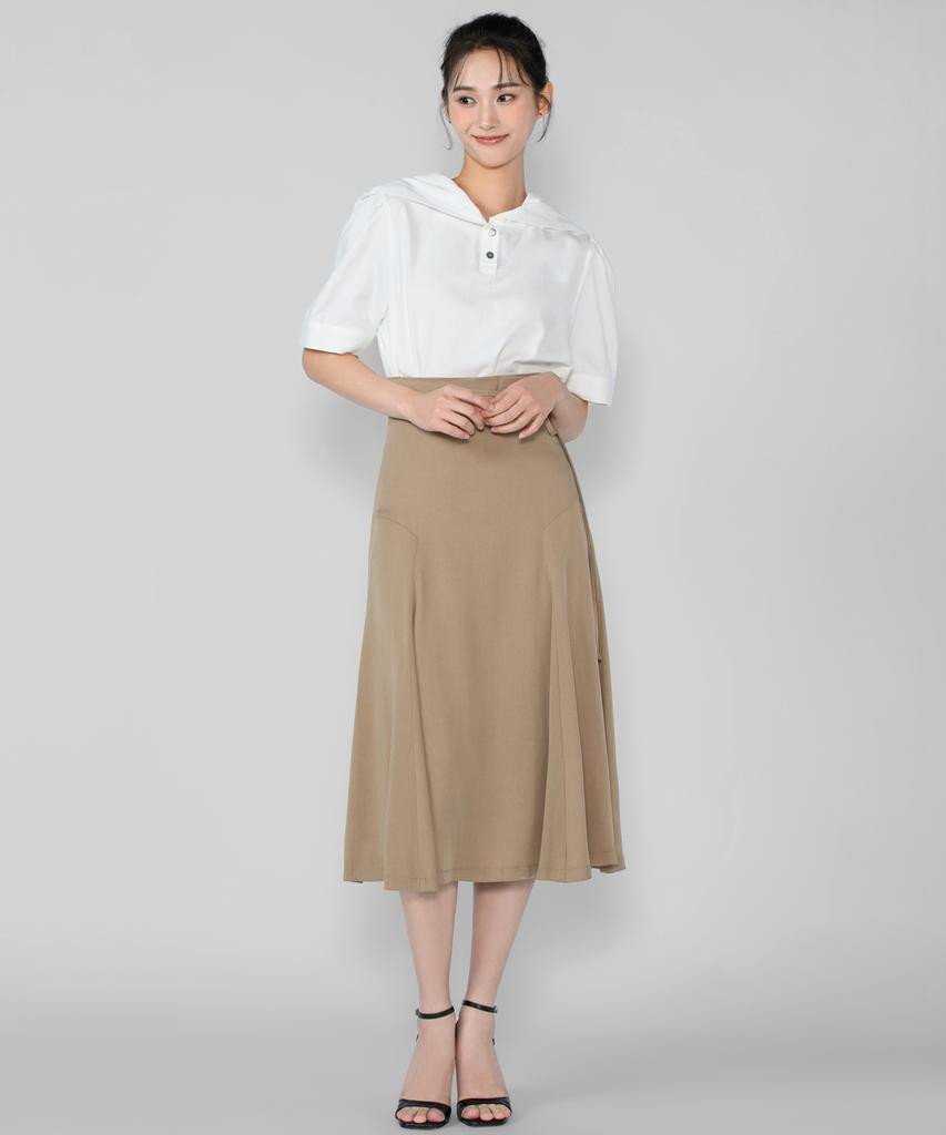 Hye Young Kim Tencel Double Waist Band Skirt - Yellow Ochre