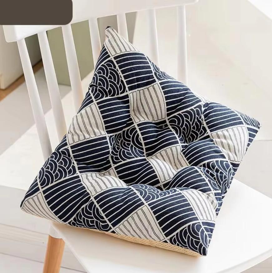 Warm Tone Simple Striped Print Chair Cushion Household Office Sedentary Thicken Soft Seat Pad Home Decor Non-slip Chair Mat