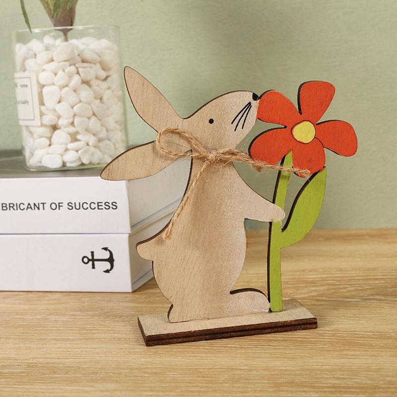 Easter Decoration Wooden Easter Bunny Decor Happy Easter Home Party Kids Gift Easter Decor Supplies