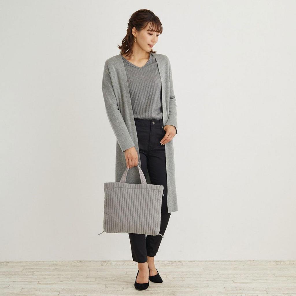 1230 Gesteppte Tragetasche SC A4 Breit Ible [Rootote] (Schwarz)