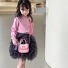 Knitted Princess Handbag Kids Shoulder Bag With Neutral Colors Easy Matching