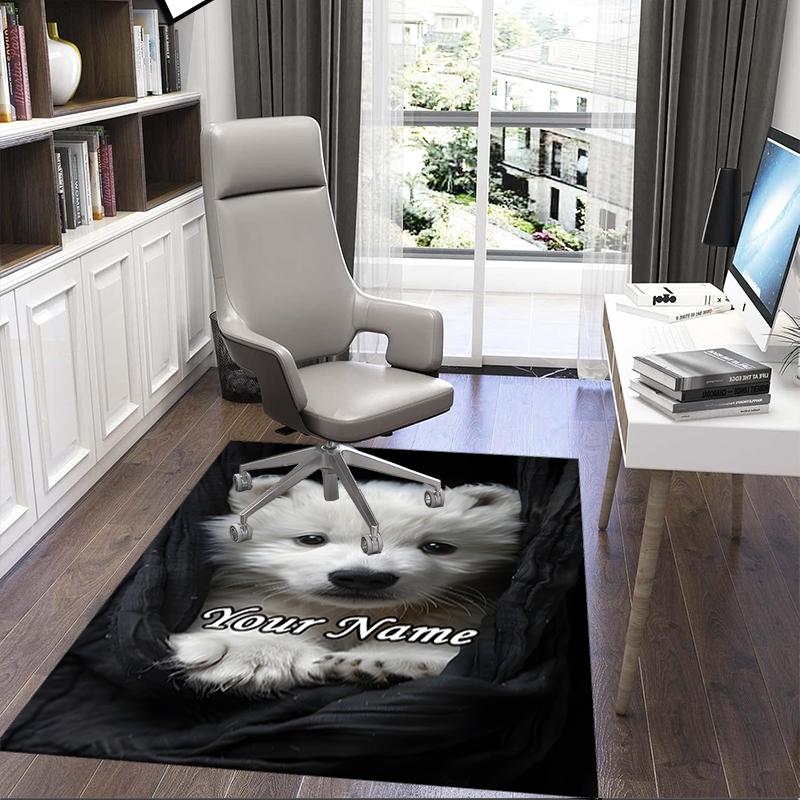 1PC Custom Name Polar Bear Cub Adventure Theme Floor Mat Ideal for Living Room, Game Rooms, Office, Bedroom, Office Floor Mat , Floor Mats for Home