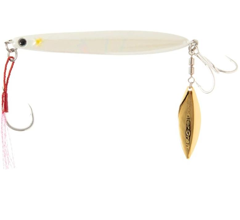 

MAKI JIG JET 60g #19 Super Full Glow White - Metal Jig Lure with Rear Blade for Saltwater Fishing 60g белый